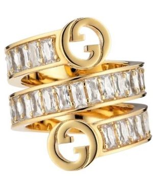 Gucci Blondie Crystal Spiral Ring - Metallic