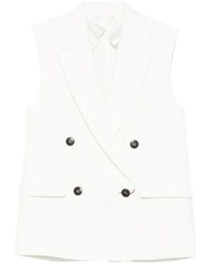 Max Mara Staia Double-Breasted Waistcoat - White