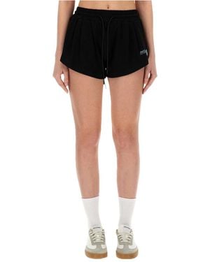 MSGM Logo Embroidered Drawstring Shorts - Black
