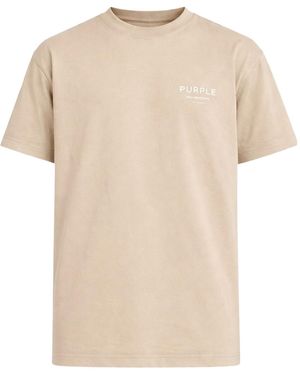 Purple Brand Wordmark Dupe T-Shirt - Natural