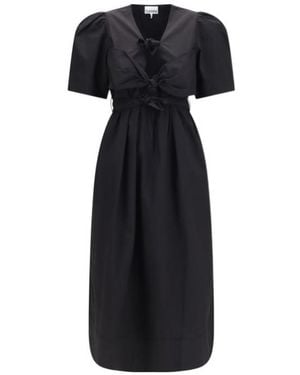 ganni tiered midi dress GANNI Yellow Tiered Midi Dress GANNI