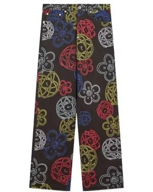 KENZO X Futura 2000' Embroidered Wide Fit Trousers - Blue