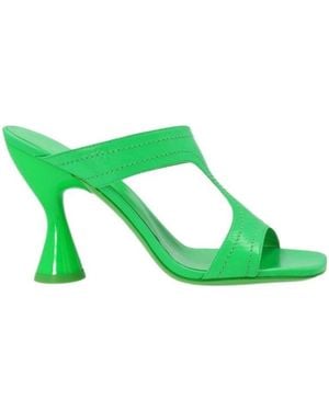 BY FAR Nadia Cut-Out Detailed Heel Sandals - Green