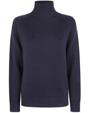 Rossopuro Long-Sleeve High-Neck Top - Blue
