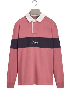 Dior Long-Sleeved Polo Shirt, Relaxed Fit - Pink