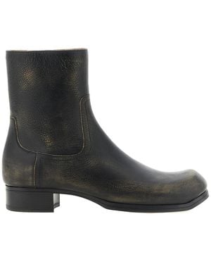 Maison Margiela Vintage Leather Ankle Boots - Black