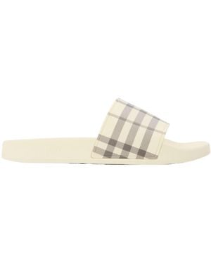 Burberry Retro Plaid Slippers - White