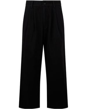 Agolde Pleated Wide-Leg Trousers - Black