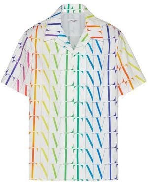 Valentino Vltn Times Logo-Print Shirt - Blue