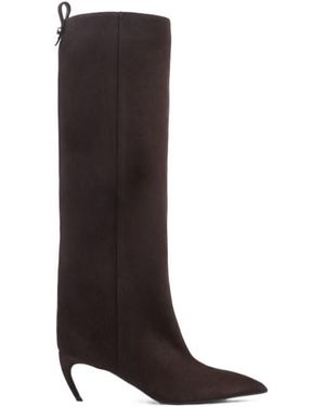 The Attico Heeled Suede High Boots - Black