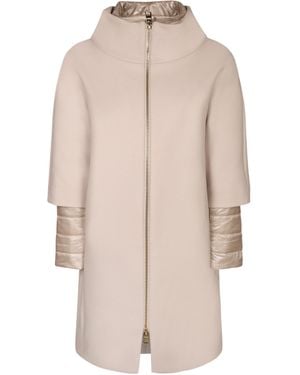 Herno Layered Zipped Coat - Natural