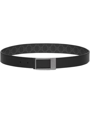 Gucci Monogrammed Square Buckled Belt - White