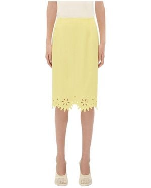 Bottega Veneta English Embroidery Skirt - Yellow