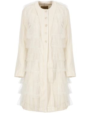 Uma Wang Laminated Single-Breasted Coat - White