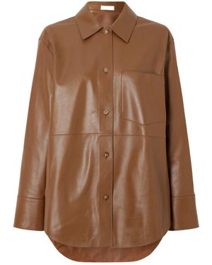 JOSEPH Penna Leather Shirt - Brown