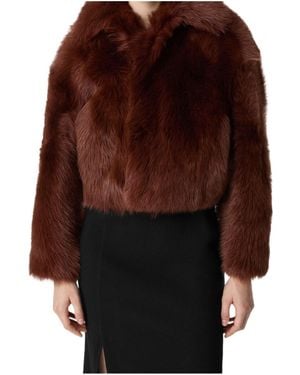 Bottega Veneta Toscana Shearling Cropped Blouson - Brown
