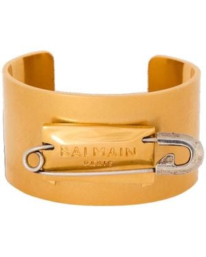 Balmain Brass Safety Pin Bracelet - Metallic