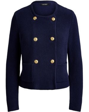 Ralph Lauren Double-Breasted Knitted Cardigan - Blue