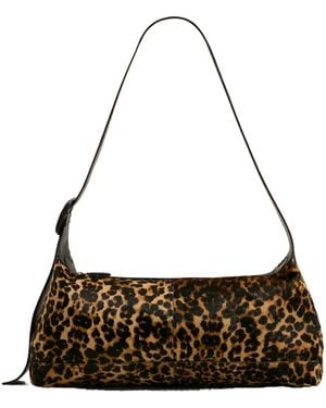 Ami Paris Small Cowhide Leather Leopard Printed Etienne Crossbody Bag - Metallic