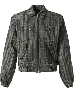 Egonlab Lining Denim Bomber Jacket - Grey
