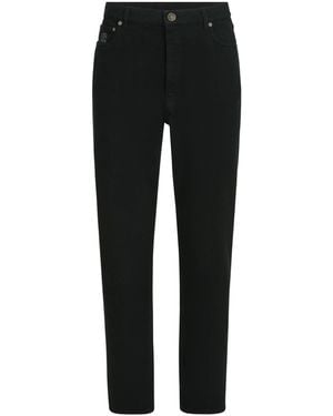 Brunello Cucinelli Garment-Dyed Denim Iconic-Fit Five-Pocket Trousers - Black