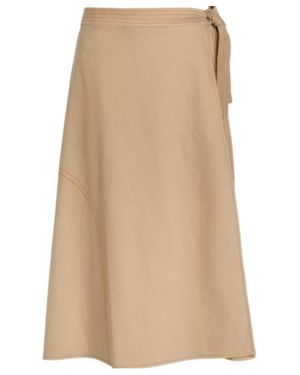 Max Mara Side-Strap Midi Skirt - Natural