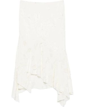 AVAVAV Draped-Design Asymmetric Skirt - White