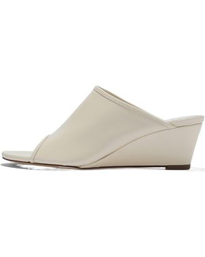 Aeyde Solid Colour Wedge Heeled Sandals - White
