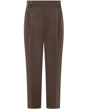 Brunello Cucinelli Pleated-Front Trousers - Brown
