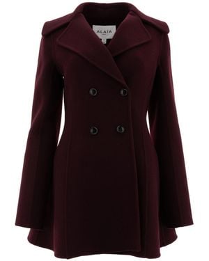 Alaïa Alaïa Double Breasted Long Sleeved Coat - Purple