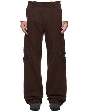 Kiko Kostadinov Estike Rivet-Detail Trousers - Brown