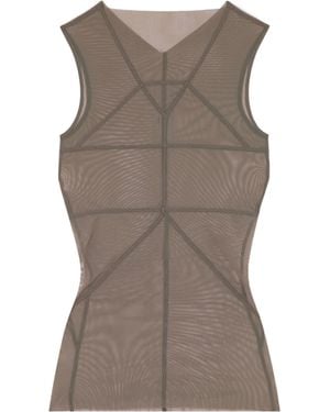 Rick Owens Stretch-Mesh Top - Brown