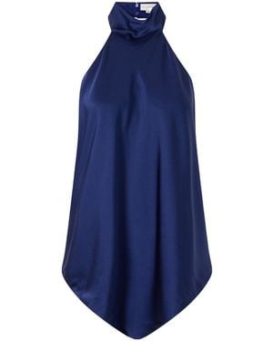 Stella McCartney Halterneck Satin Blouse - Blue