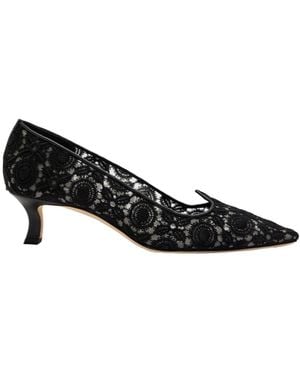 Manolo Blahnik Euridi 50 Lace Pumps - Black