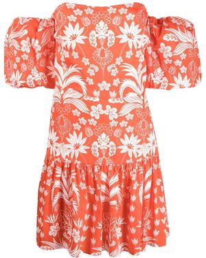 Borgo De Nor Off-Shoulder Floral-Print Dress - Red