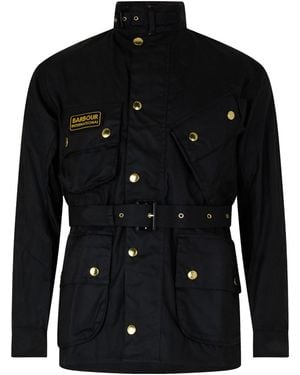 Barbour Stand-Collar Waist-Tight Multi-Pocket Jacket - Black