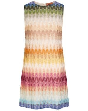 Missoni Patterned Lace Mini Dress - Pink