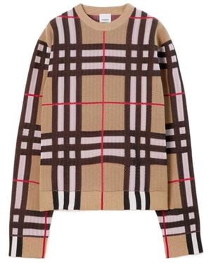 Burberry Round-Neck Knitwear - Brown