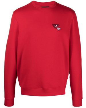 Emporio Armani Logo Patch Jumper - Red
