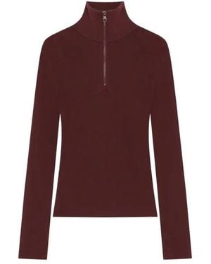 Courreges Courrèges Zipped Mock Neck Sweater - Purple