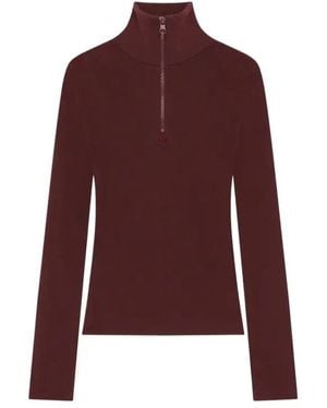 Courreges Courrèges Zipped Mock Neck Sweater - Purple