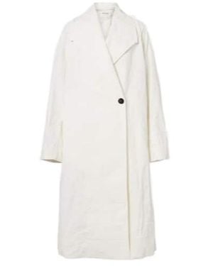 Rohe Oversized Cotton And Linen Coat - White