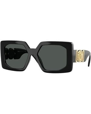 Versace Medusa Biggie-Plaque Sunglasses - Black