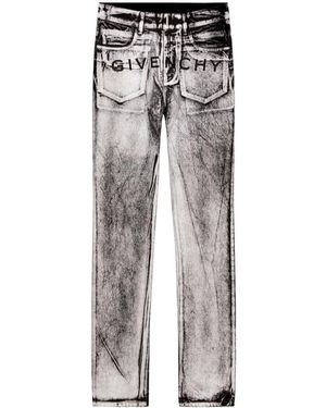 Givenchy Straight Fit Painted Denim Jeans - Grey