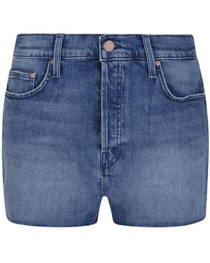 Mother Belt-Loop Denim Shorts - Blue