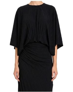 Twinset Pleated Poncho Top - Black