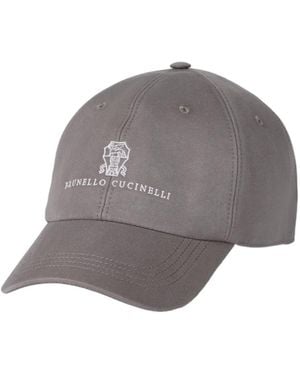 Brunello Cucinelli Logo Embroidered Baseball Hat - Gray