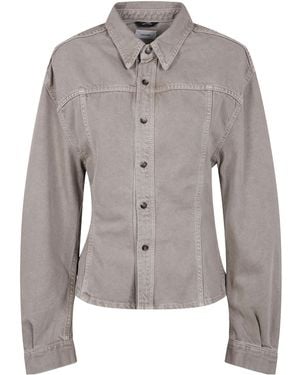 Haikure Button-Detailed Cotton Shirt - Grey