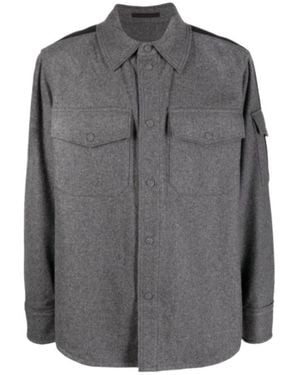 Helmut Lang Button-Up Long-Sleeve Shirt - Grey