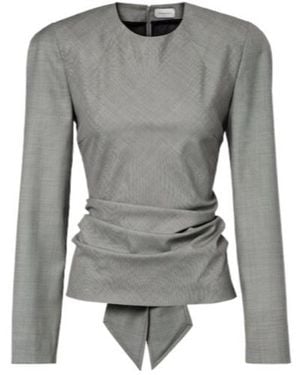 Magda Butrym Draped Wool Blouse - Grey